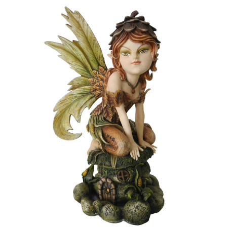 Statuette figurine fée elfe - led lumineux (H28 x L16cm)