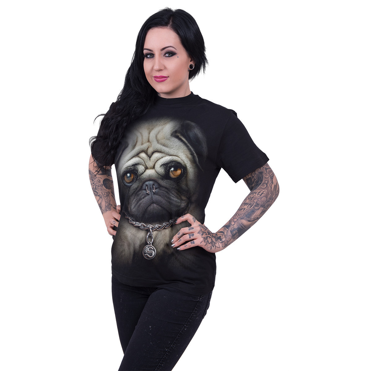 Pug life - T-shirt homme - Chien piercing