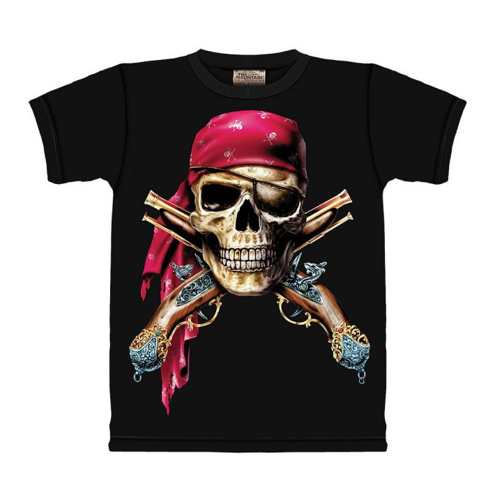 Tshirt homme Pirate caraibes manches courtes noir