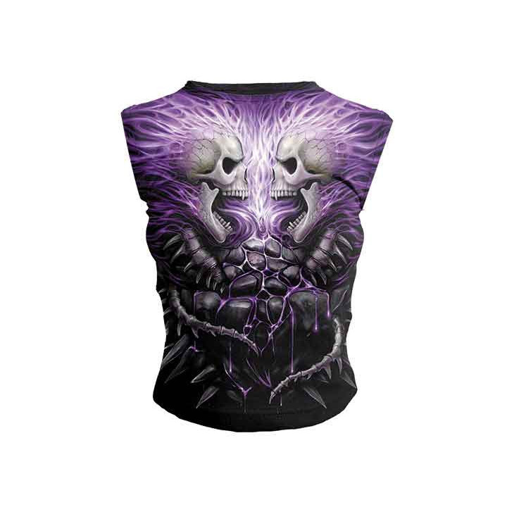 Flaming spine - T-shirt femme squelettes - Spiral