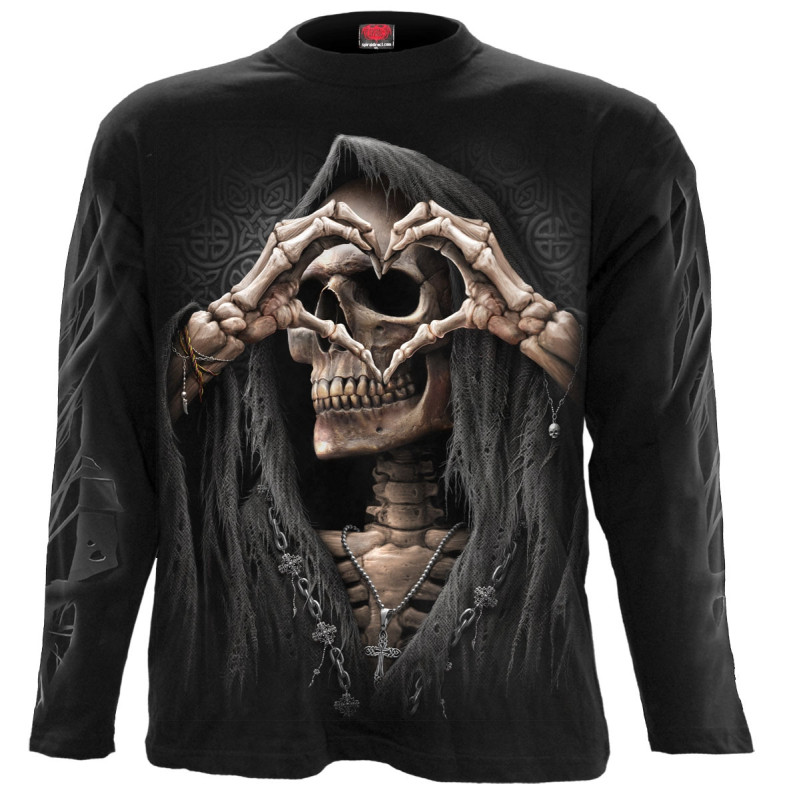 Dark love - T-shirt reaper squelette - Homme - Manches longues