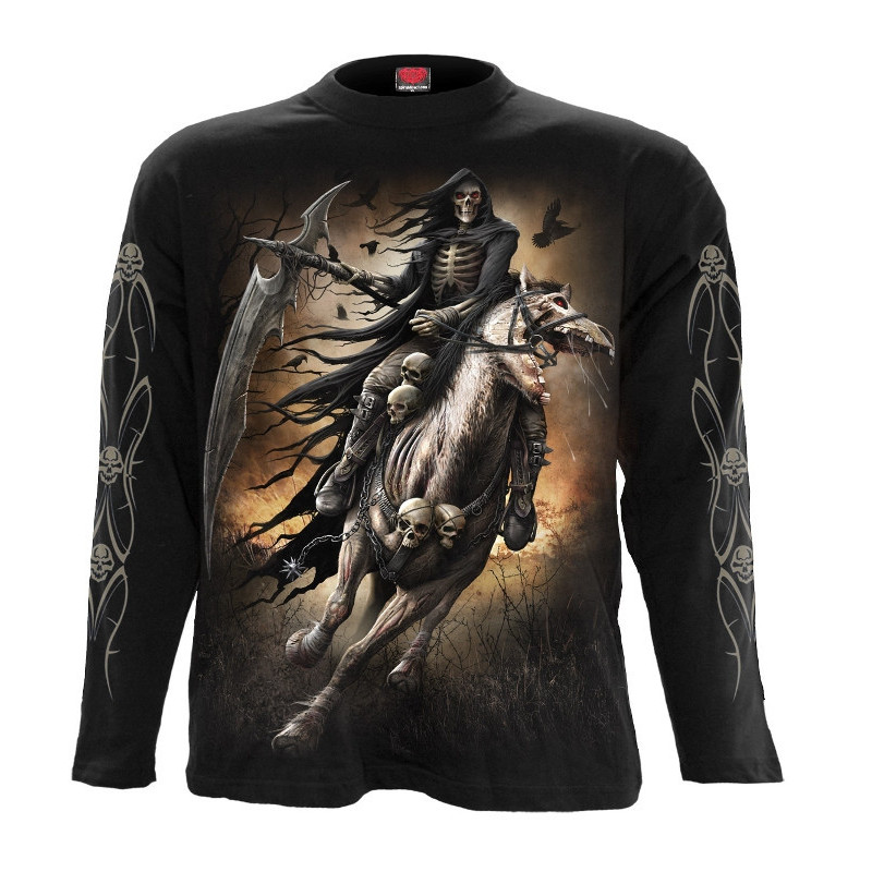 Pale rider - T-shirt reaper squelette - Homme - Manches longues