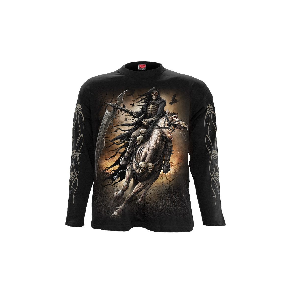 Pale rider - T-shirt reaper squelette - Homme - Manches longues