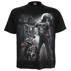 Night church - T-shirt homme - Squelette motard - manches courtes