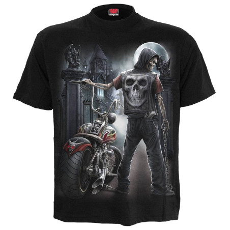 Night church - T-shirt homme - Squelette motard - manches courtes