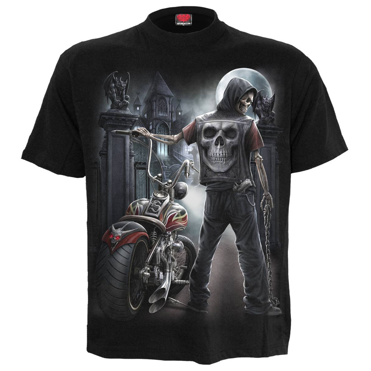 Night church - T-shirt homme - Squelette motard - manches courtes