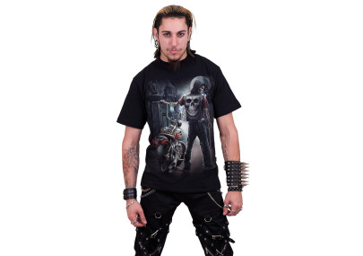 Night church - T-shirt homme - Squelette motard - manches courtes