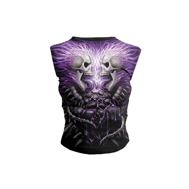 Flaming spine - T-shirt femme squelettes - Spiral