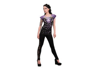 Flaming spine - T-shirt femme squelettes - Spiral