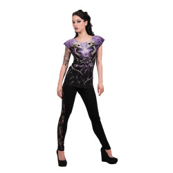 Flaming spine - T-shirt femme squelettes - Spiral