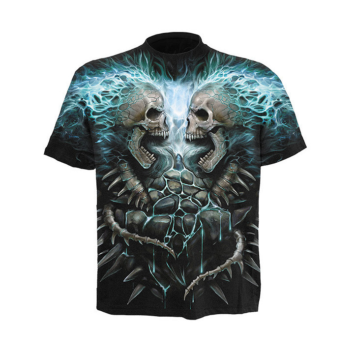Flamming spine - T-shirt homme squelettes - Manches