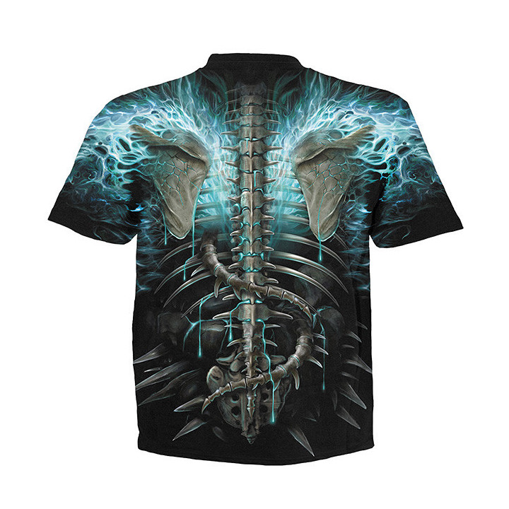 Flamming spine - T-shirt homme squelettes - Manches