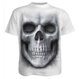 Solemn skull - T-shirt blanc gothique crâne - Manches
