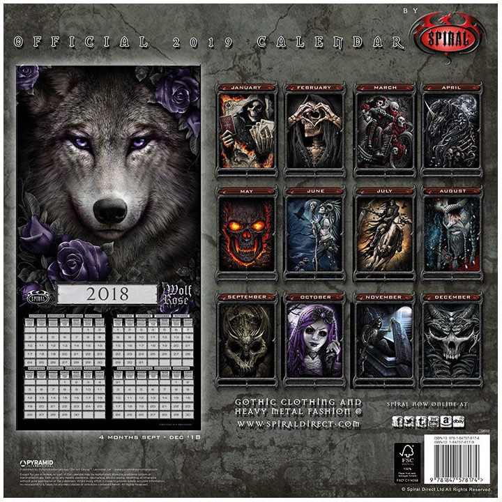Calendrier gothique 2019 - Spiral dark fantasy