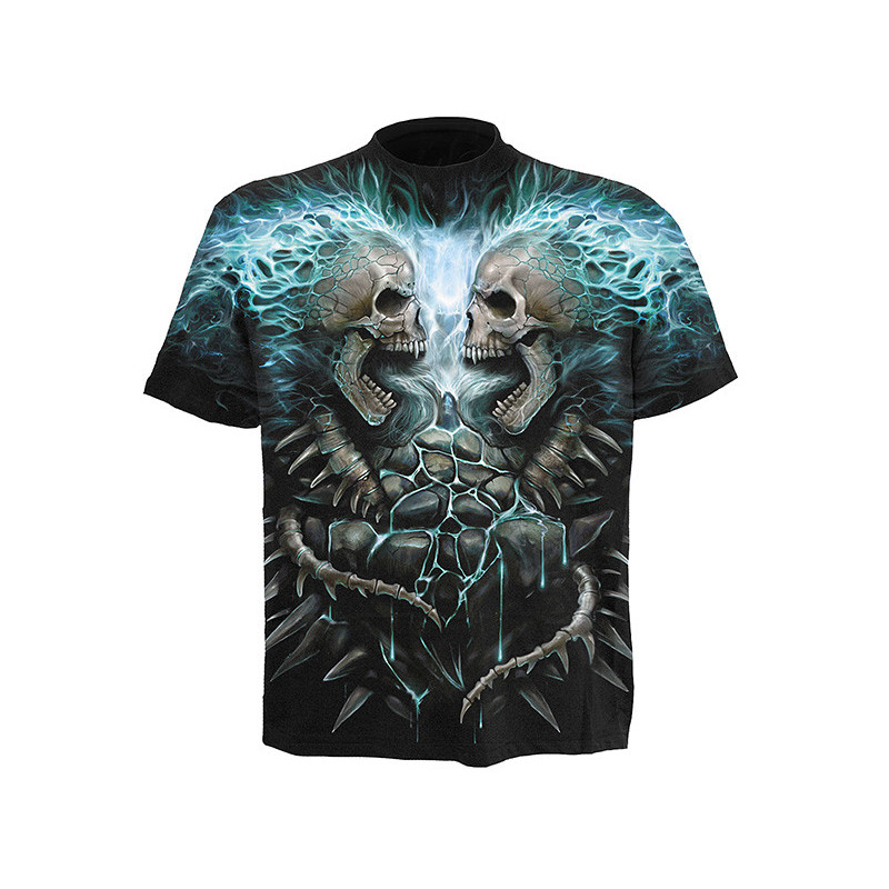 Flamming spine - T-shirt homme squelettes - Manches courtes