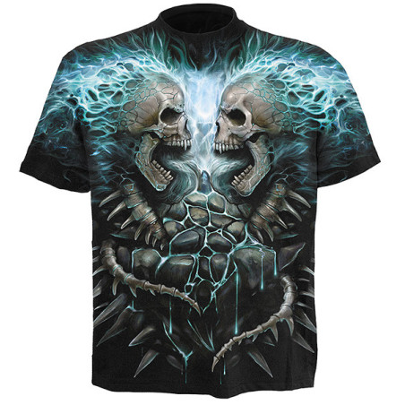 Flamming spine - T-shirt homme squelettes - Manches courtes