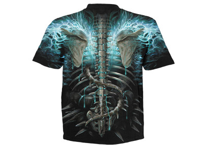 Flamming spine - T-shirt homme squelettes - Manches courtes