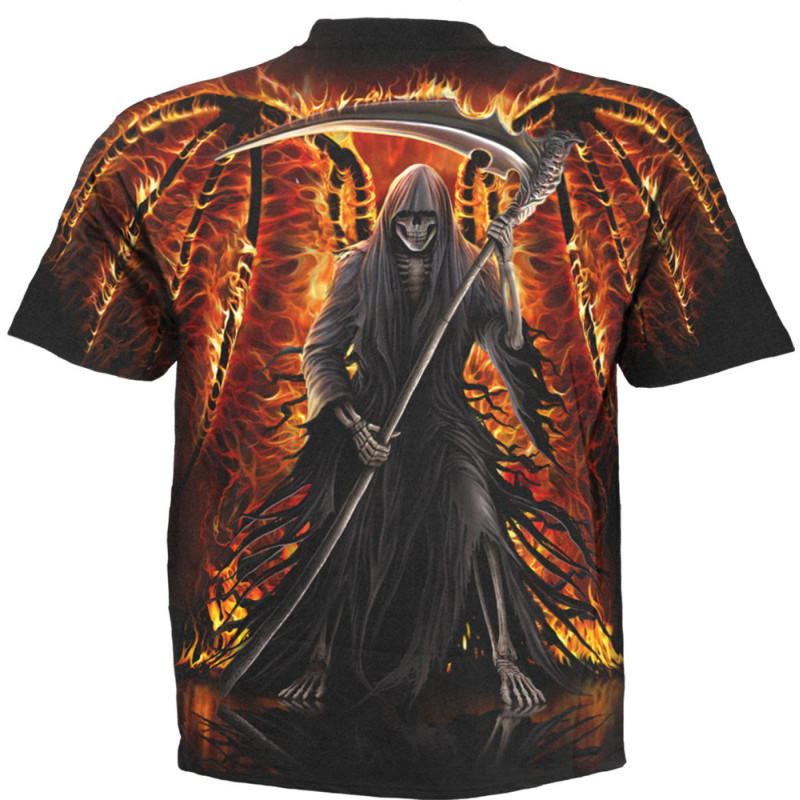 Flaming death - T-shirt homme Reaper - Manches courtes