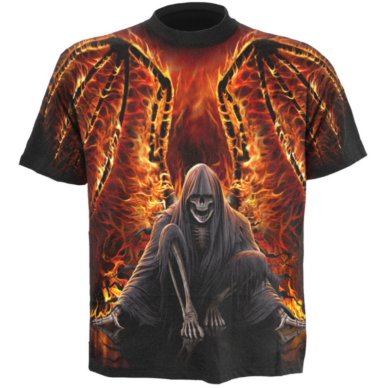 Flaming death - T-shirt homme Reaper - Manches courtes