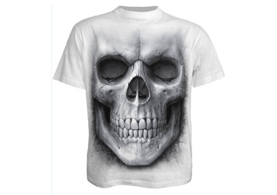 Solemn skull - T-shirt blanc gothique crâne - Manches courtes