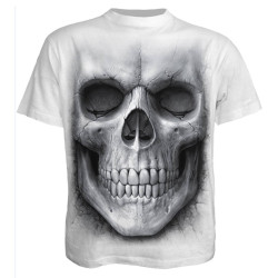 Solemn skull - T-shirt blanc gothique crâne - Manches courtes
