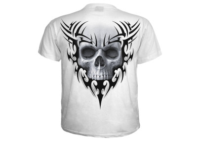 Solemn skull - T-shirt blanc gothique crâne - Manches courtes