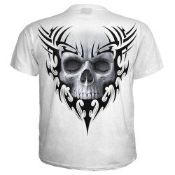 Solemn skull - T-shirt blanc gothique crâne - Manches courtes