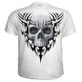 Solemn skull - T-shirt blanc gothique crâne - Manches courtes