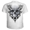 Solemn skull - T-shirt blanc gothique crâne - Manches courtes