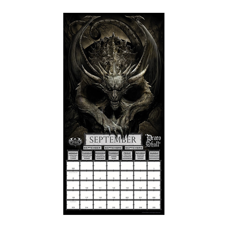 Calendrier gothique 2019 - Spiral dark fantasy