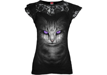 Cat's tears - T-shirt femme chat fantasy - Spiral
