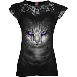 Cat's tears - T-shirt femme chat fantasy - Spiral