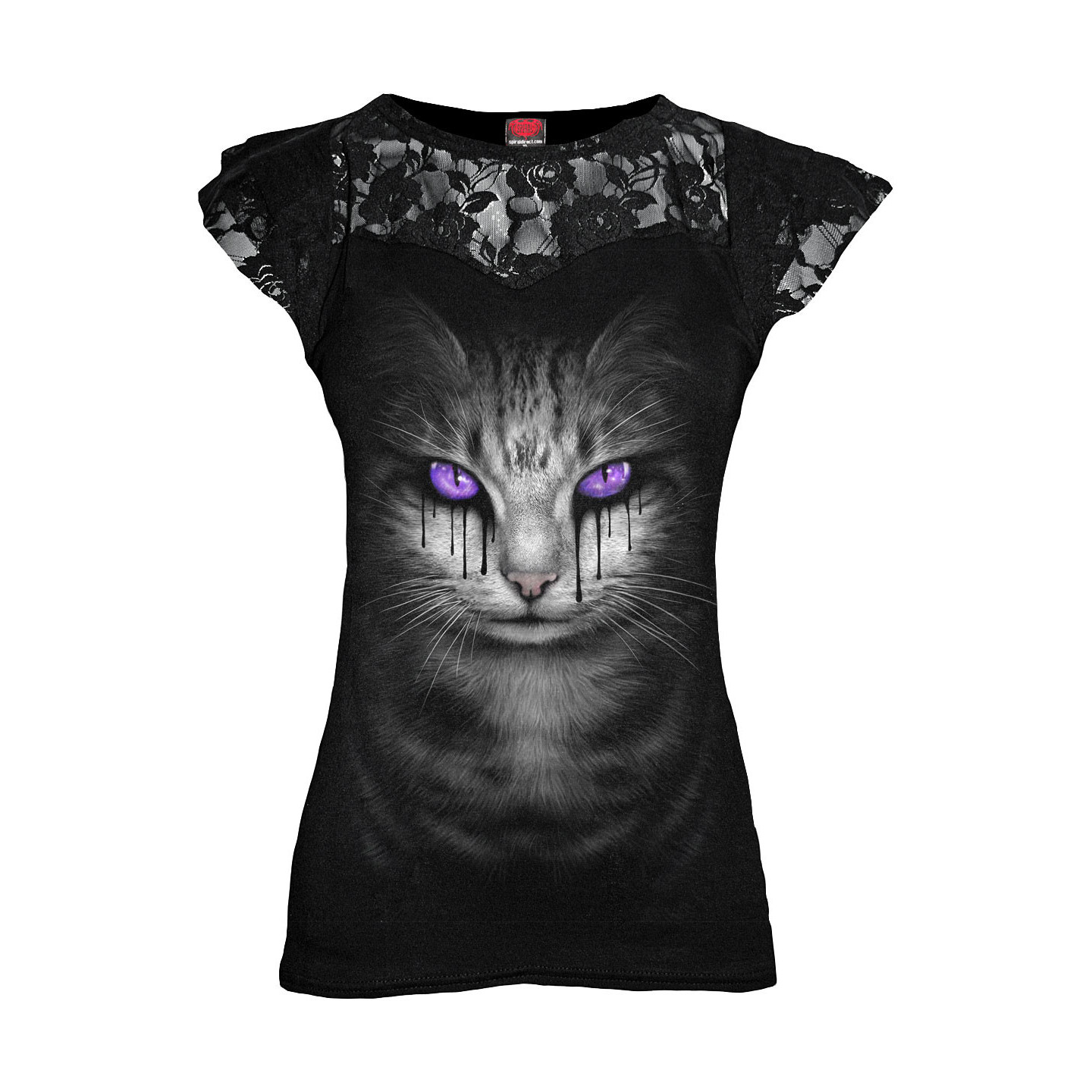 Cat's tears - T-shirt femme chat fantasy - Spiral