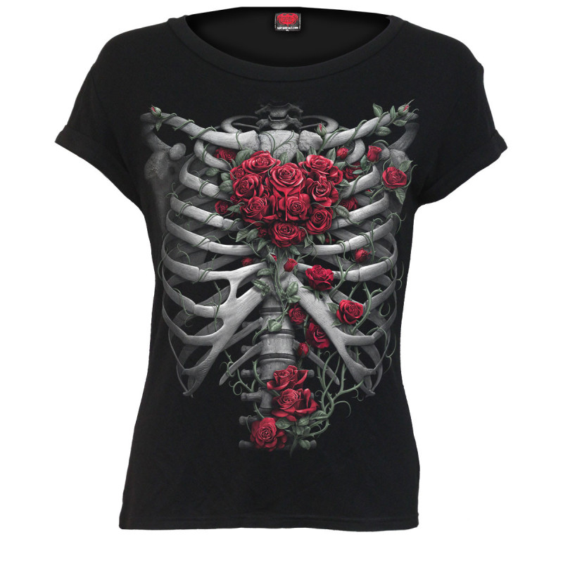 Rose bones - T-shirt femme gothique