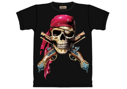 Tshirt homme Pirate caraibes manches courtes noir