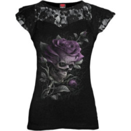 Skull rose - T-shirt femme gothique - Spiral