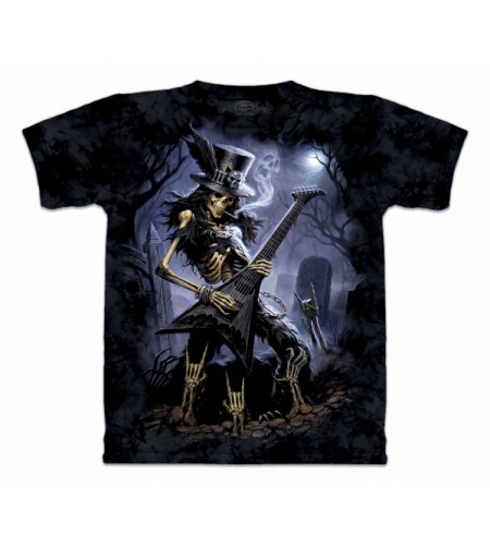 Play dead :  Tee shirt squelette guitarist rock heavy metal