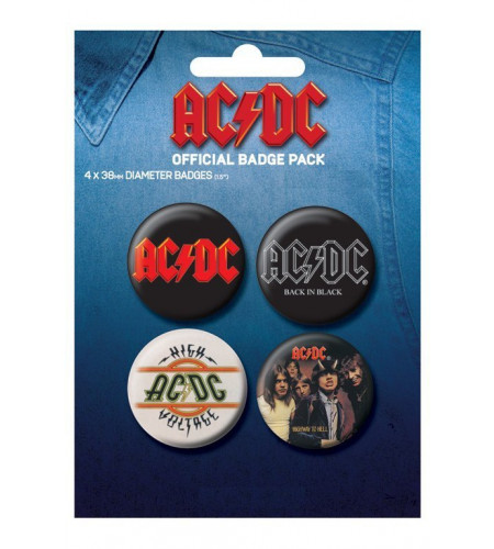 AC-DC Lot de 4 Badges