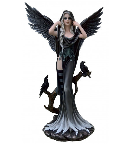 Boutique vente statuette décoration gothic dark fantasy ange gohtic et corbeaux