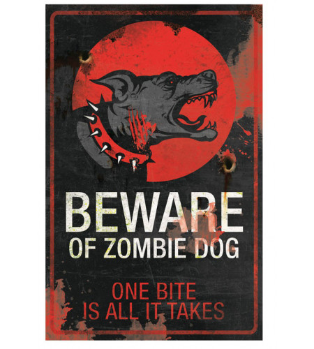 boutique dark fantasy horreur zombies plaque déco chien