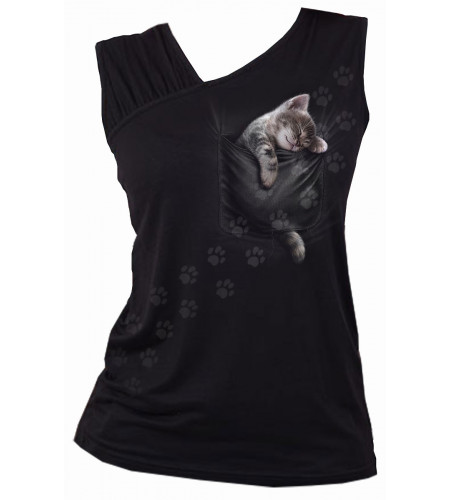 Pocket kitten - T-shirt débardeur femme - Chaton - Chat