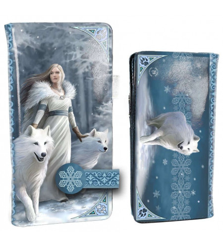 boutique accessoire mode porte monnaie motif illustrée loups blancs licence anne stokes