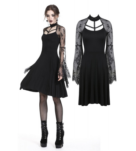 Robe courte sexy gothique - Manches longues - Dark in love