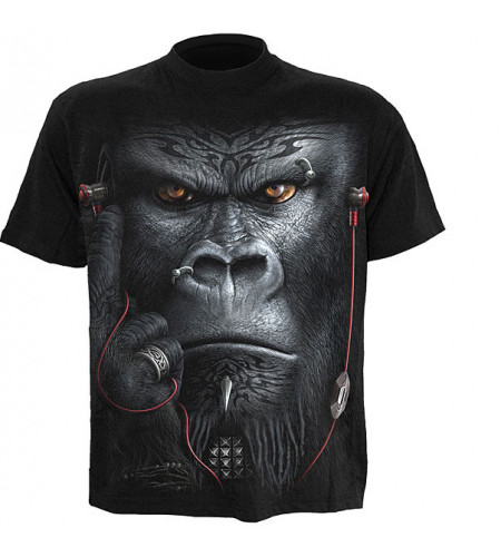 boutique vente tee shirt manches courtes motif gorille devolution spiral