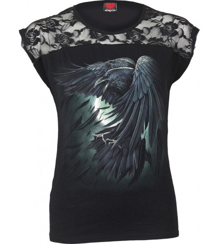 boutique en ligne vetement femme motif corbeau noir shadow raven
