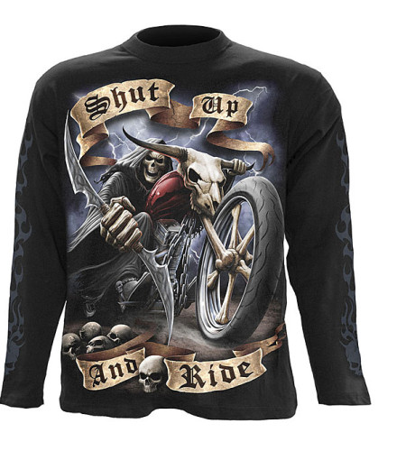 tee shirts moto squelette manches longues