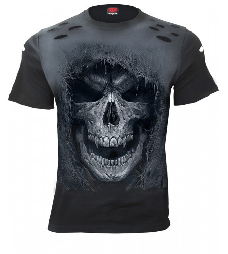 Tattered skull - Tee-shirt motif reaper gothic - Homme - Spiral