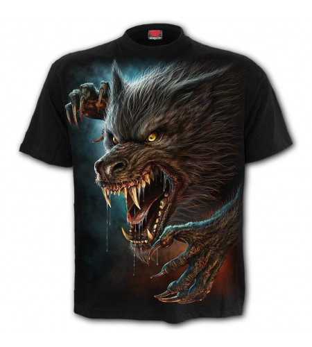 tee shirt motif loup garou wild moon boutique vetement dark fantasy horreur spiral France
