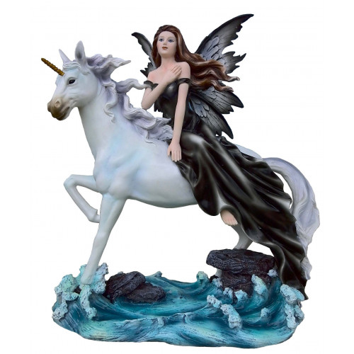 Statuette de Fée avec une licorne - Figurine de Fée avec licorne