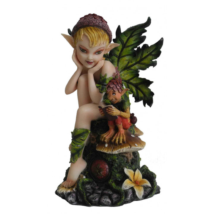 Figurine elfe lutin - Led lumineux - Collection décoration féerique